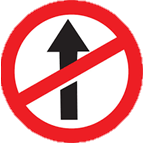 Straight Prohibited Sign