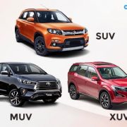 Difference between SUV MUV and XUV Cars
