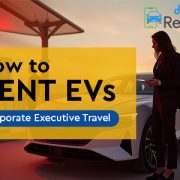 Electric vehicle rental for corporate executive travel through Droom platform.
