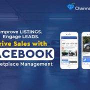 Car dealer managing vehicle listings on Facebook Marketplace via laptop