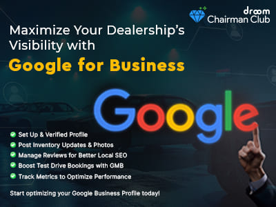 Car dealer using Google Business Profile on laptop to attract local buyers