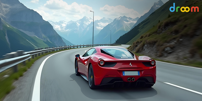 Swiss driving route through Alps