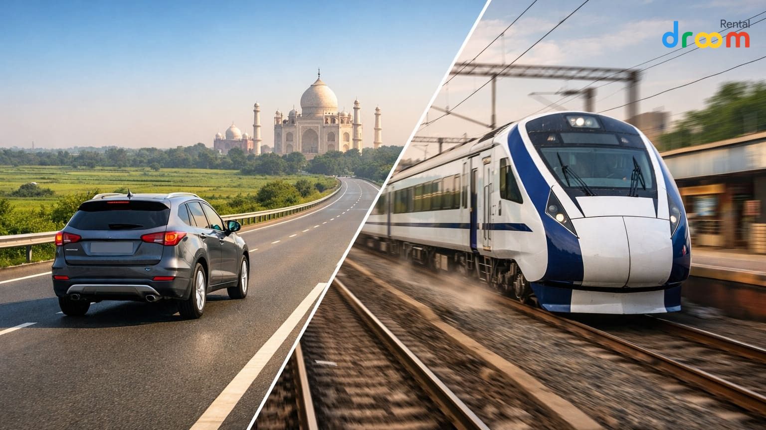 Delhi to Agra by Rental Car vs Train