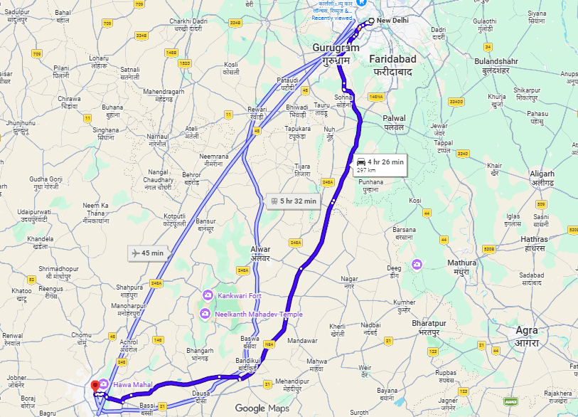 Delhi - Sohna - Jaipur