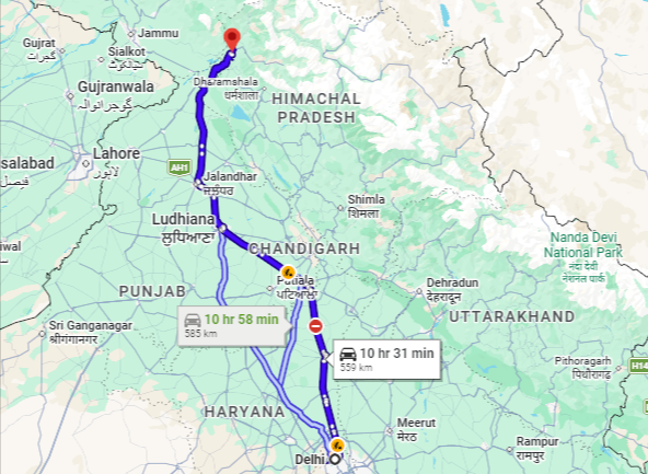 Delhi-Chandigarh-Pathankot-Dalhousie
