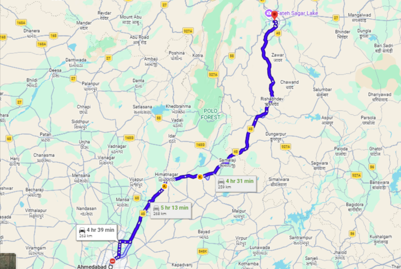 Ahmedabad-Gujarat-to-Udaipur-route-2
